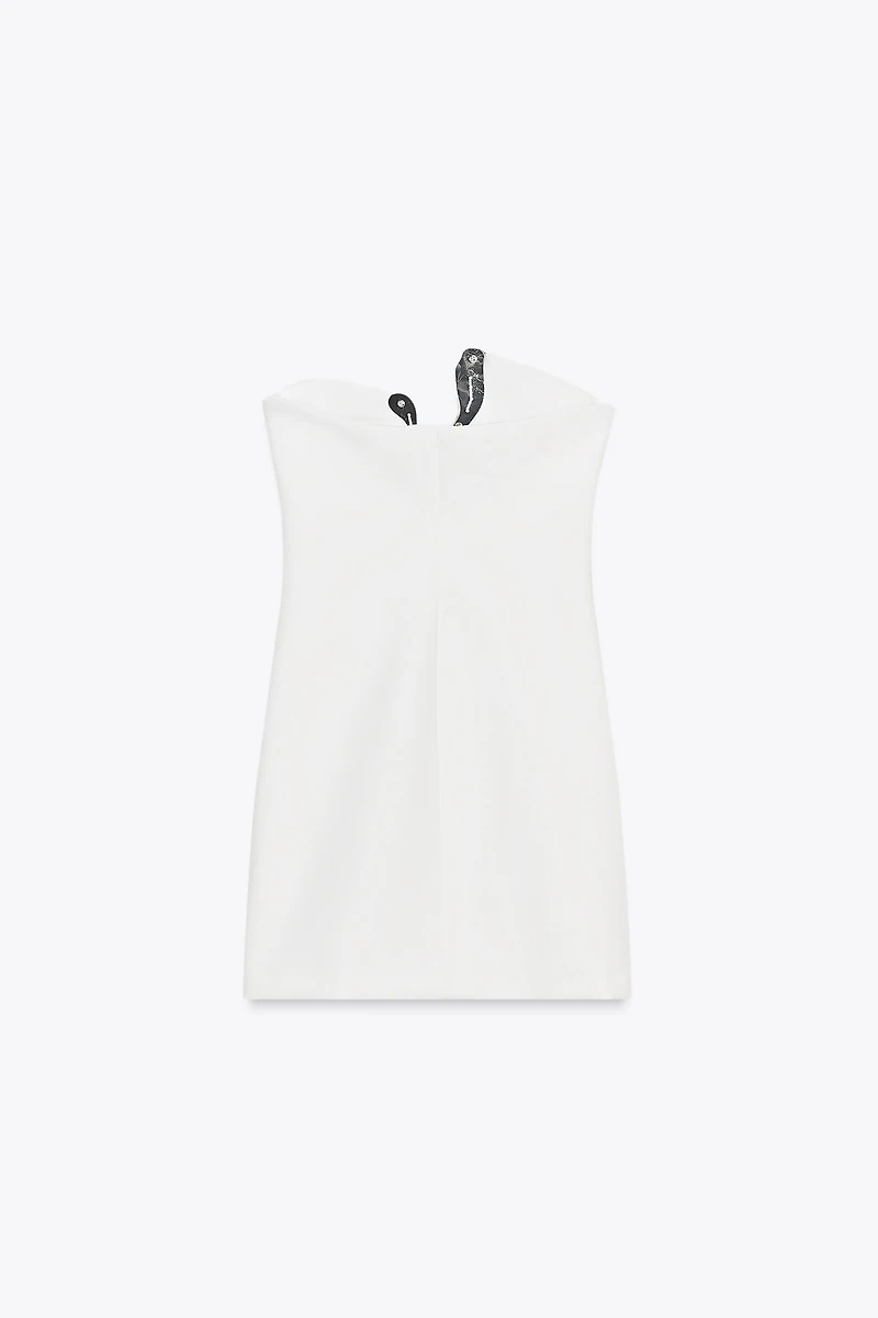 SHORT DRESS WITH JEWEL APPLIQUÉ