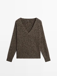 Mouliné V-neck knit jumper