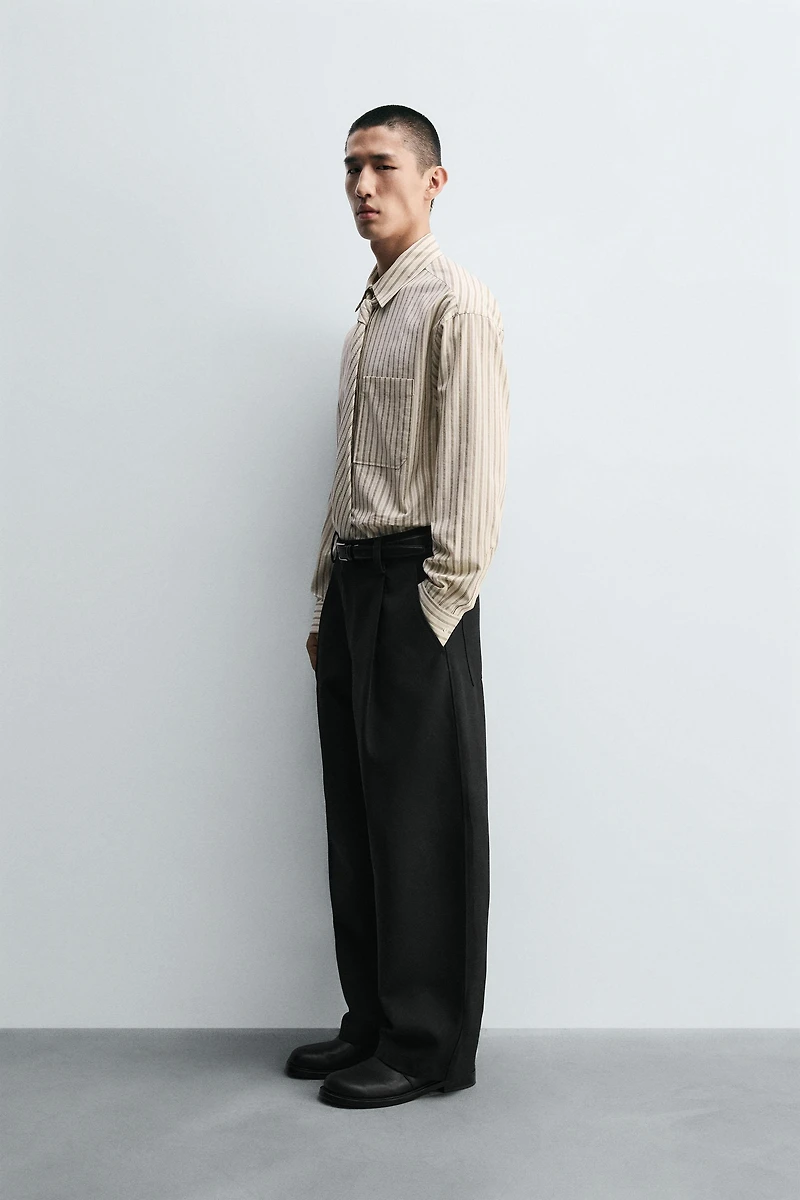 COMBINATION STRIPED SHIRT WITH TIE