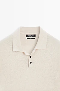 Pull en maille 100 % lin à manches courtes