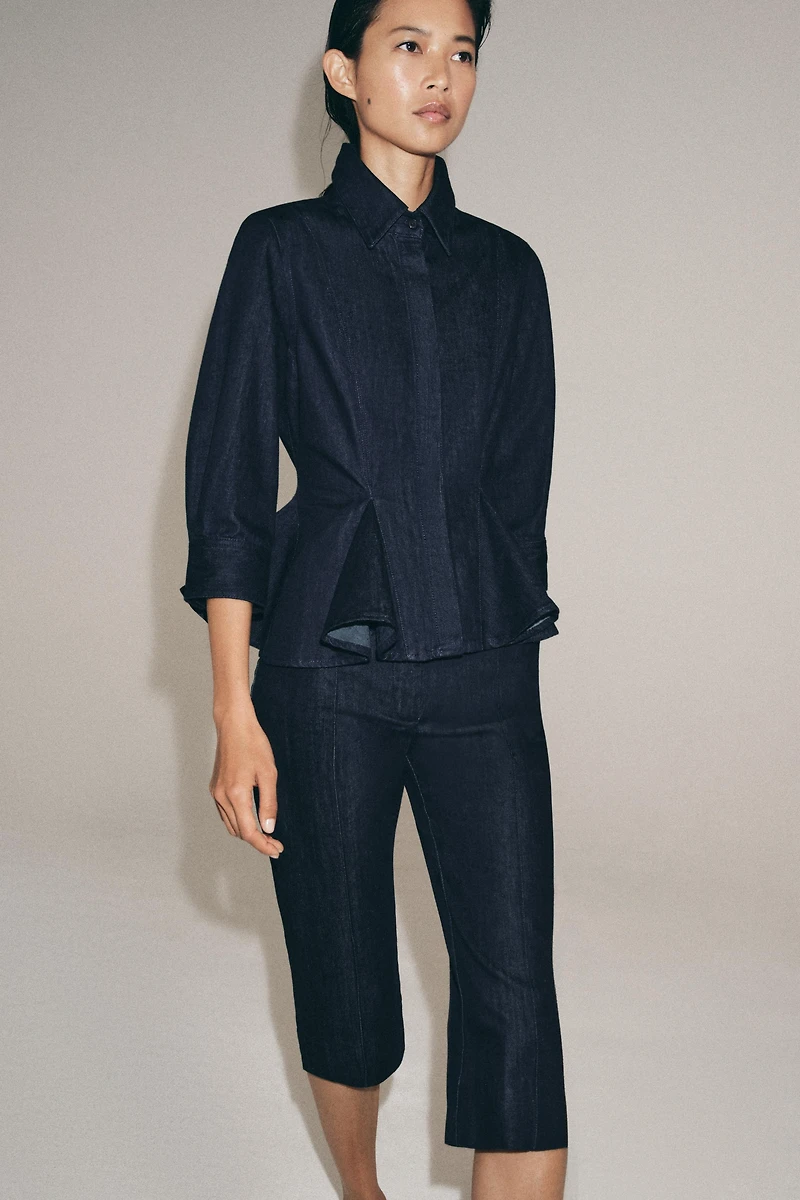 ZW COLLECTION PEPLUM DENIM SHIRT