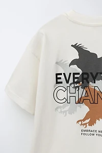 RAISED TEXT EAGLE T-SHIRT