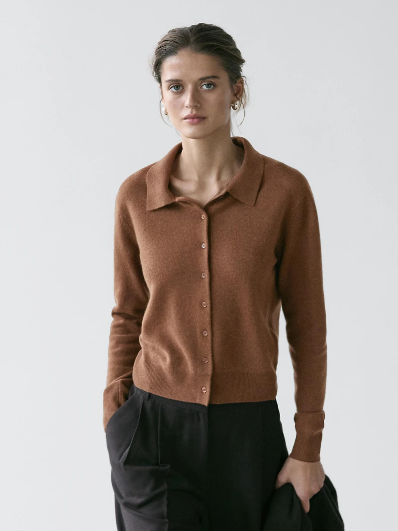 Wool knit cardigan