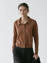 Wool knit cardigan