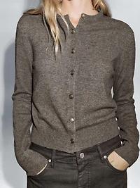 100% wool cardigan with gold buttons