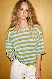 STRIPED KNIT TOP