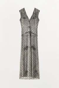 EMBROIDERED BEADED TULLE DRESS
