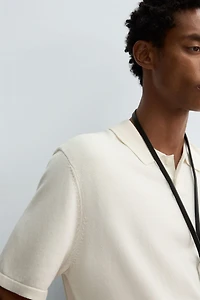 COTTON BLEND KNIT POLO SHIRT