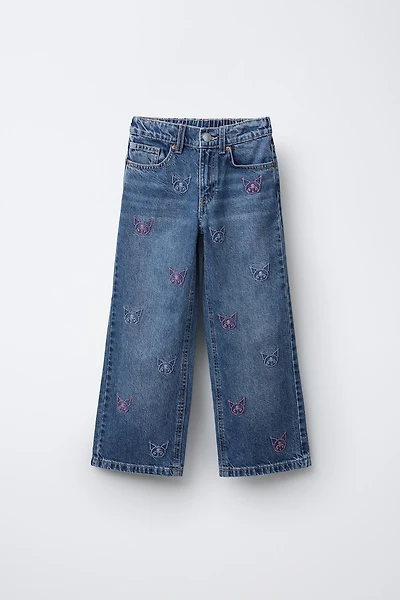 PANTALON DENIM WIDE LEG KUROMI © SANRIO