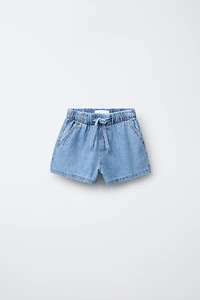 ELASTIC DENIM SHORTS