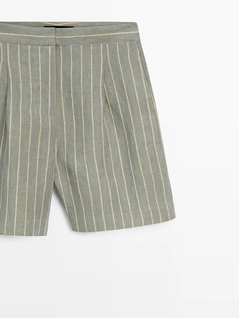 Short linen Bermuda shorts