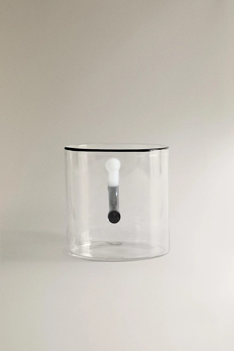 BOROSILICATE GLASS MUG WITH COLORED HANDLE