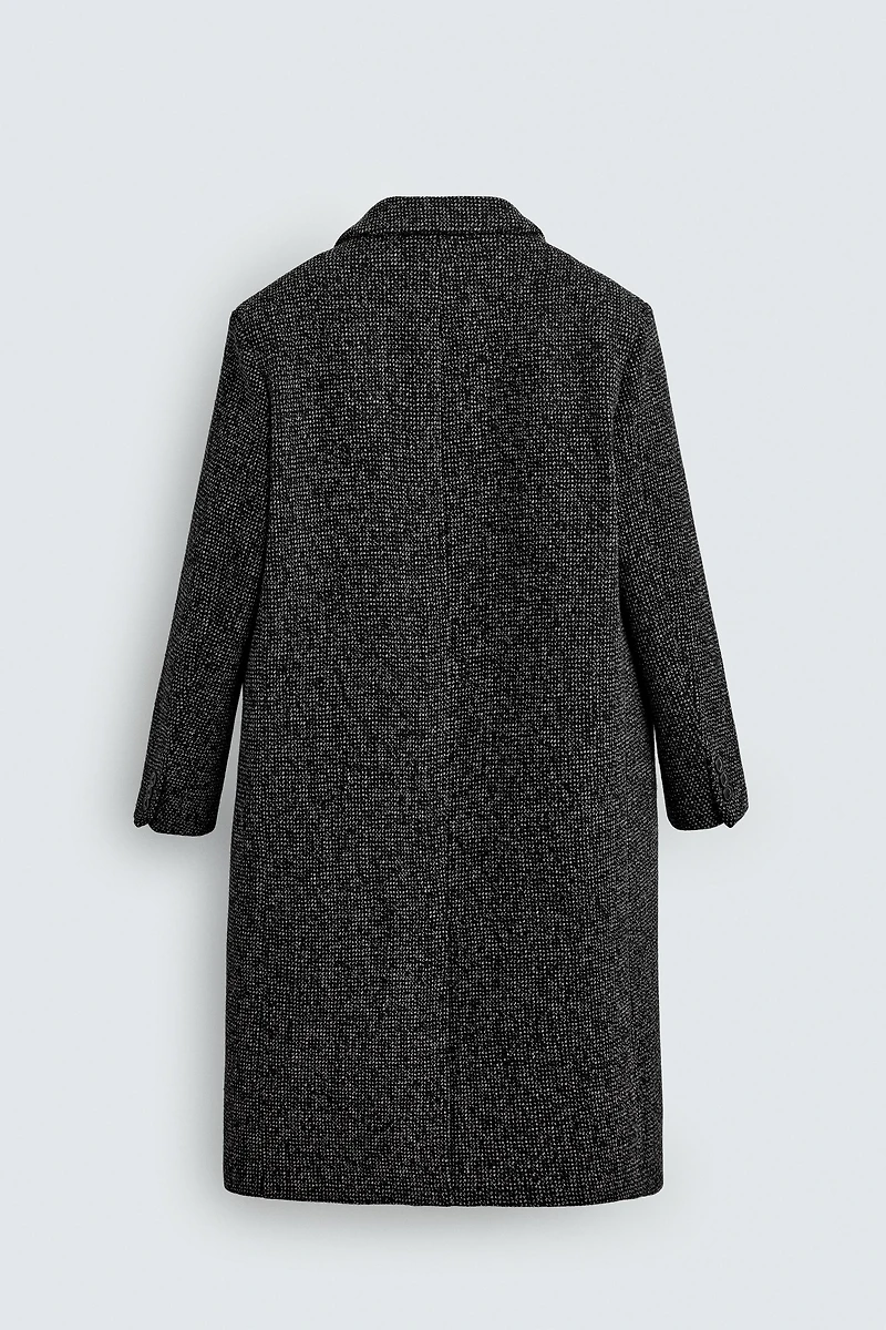 TEXTURED WOOL BLEND COAT