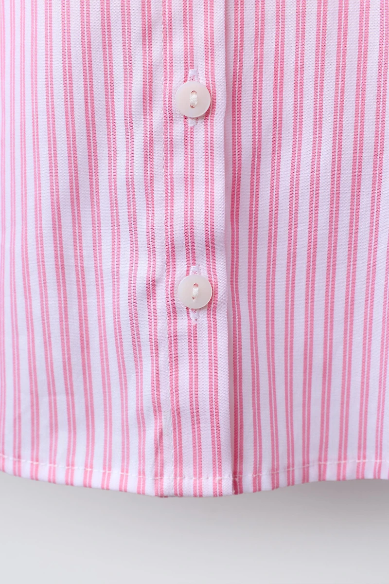 STRIPED DOUBLE COLLAR SHIRT