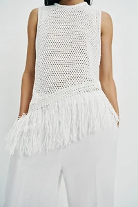 FRINGED KNIT TOP