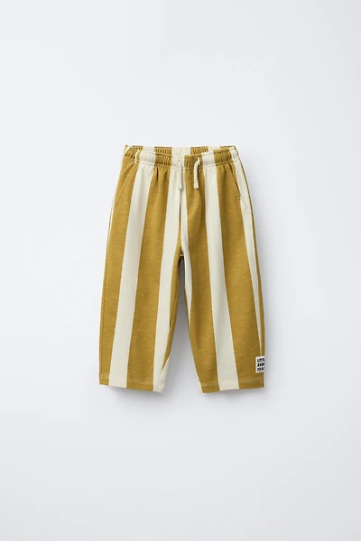 PANTALON DROIT EN MOLLETON À RAYURES