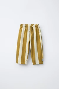 PANTALON DROIT EN MOLLETON À RAYURES