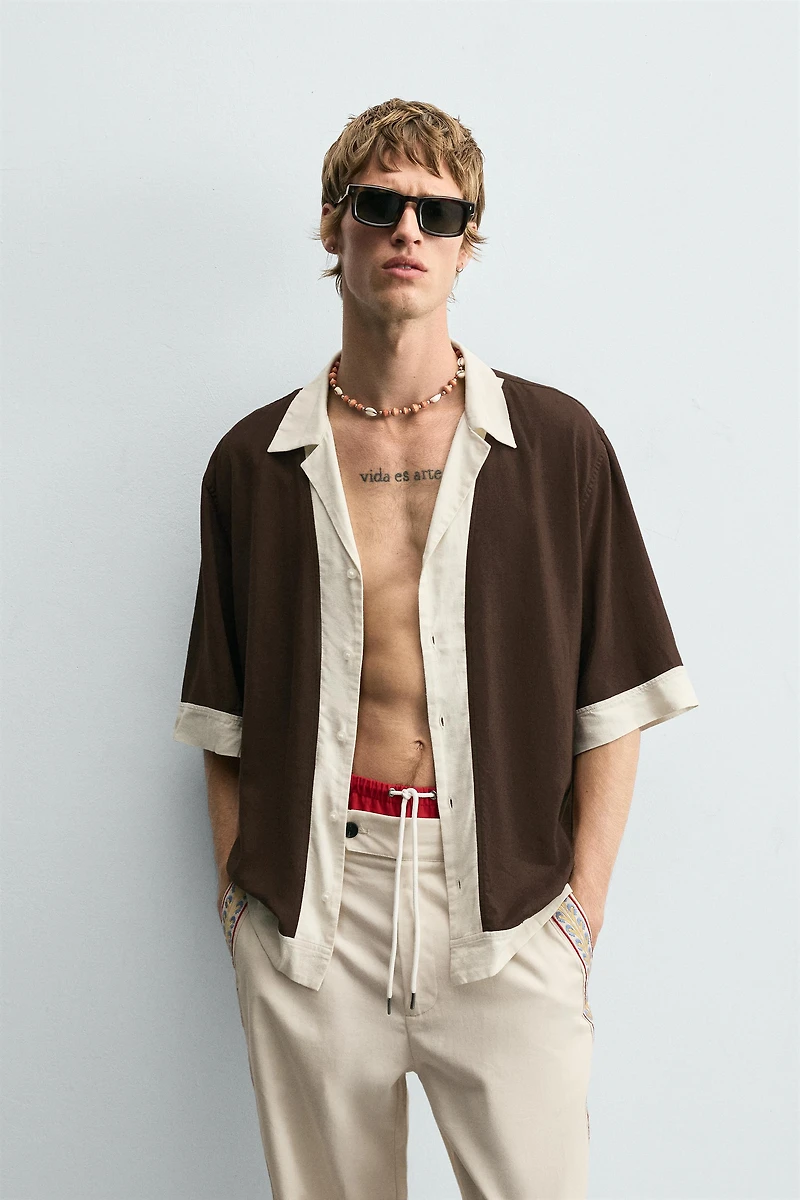 CHEMISE VISCOSE - LIN COLOR BLOCK