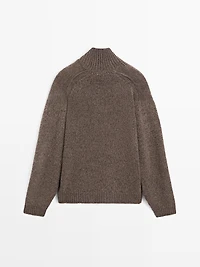 Knit high neck melange sweater - LIMITED