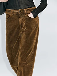 Pantalon straight sulfurous dye en velours côtelé