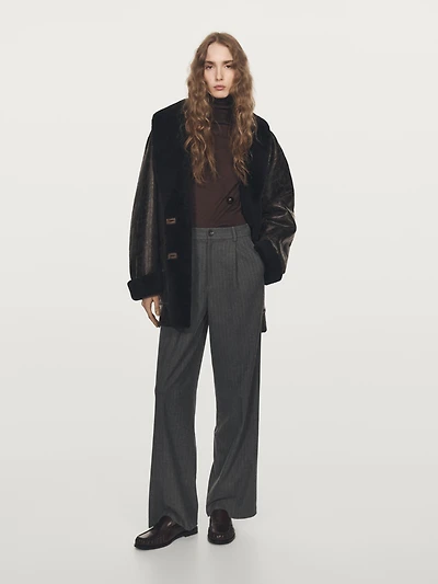 Pinstripe wide-leg trousers