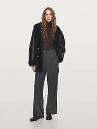 Pinstripe wide-leg trousers