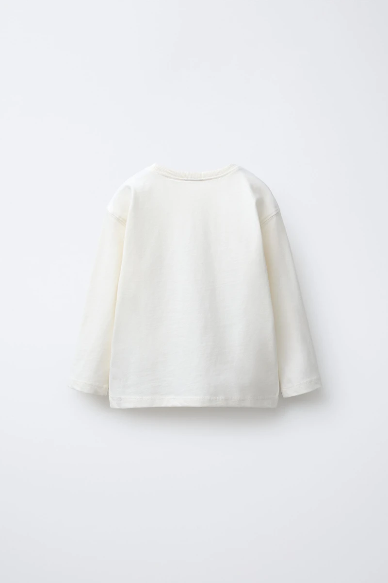 WATERCOLOR PRINT T-SHIRT WITH BOW