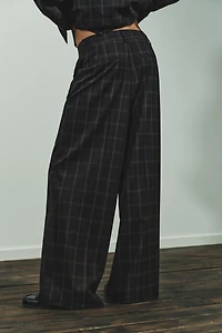 HIGH-WAISTED PLAID PANTS