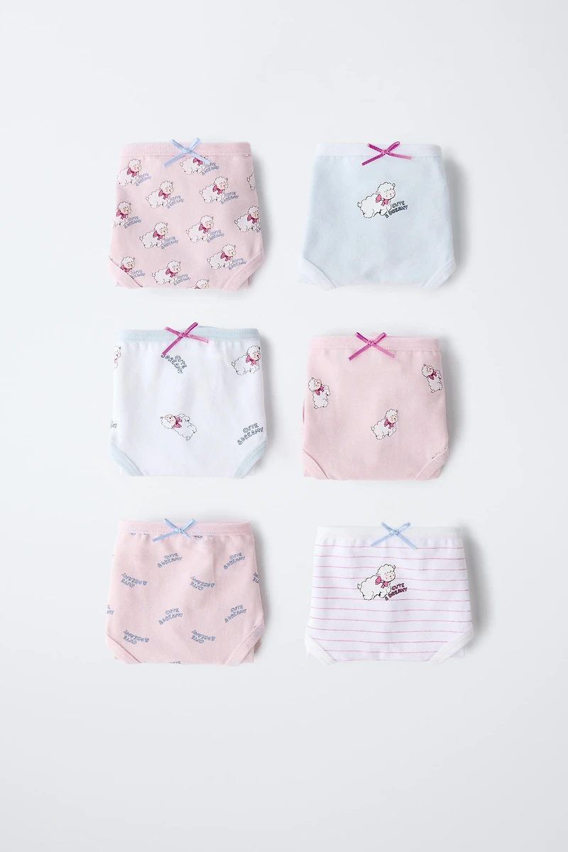 2-6 YEARS/ SIX-PACK OF SHEEP UNDERWEAR