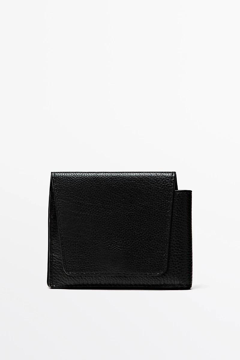 Nappa leather flap wallet