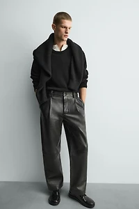 LEATHER STRAIGHT FIT PANTS