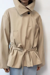 SHORT BELTED TRENCH COAT