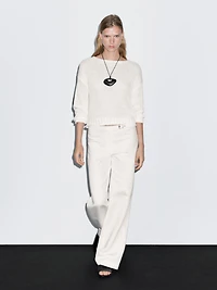 Straight-fit trousers with buckle detail