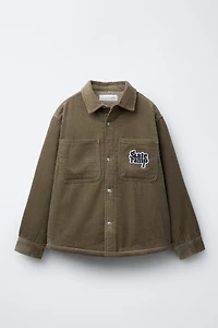 FLEECE LINED CORDUROY OVERSHIRT