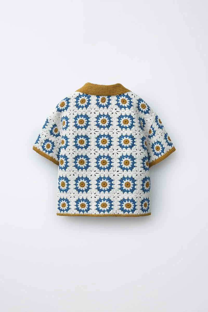 CROCHET SUN KNIT SHIRT