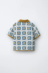 CROCHET SUN KNIT SHIRT