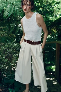 JUPE-CULOTTE À CEINTURE