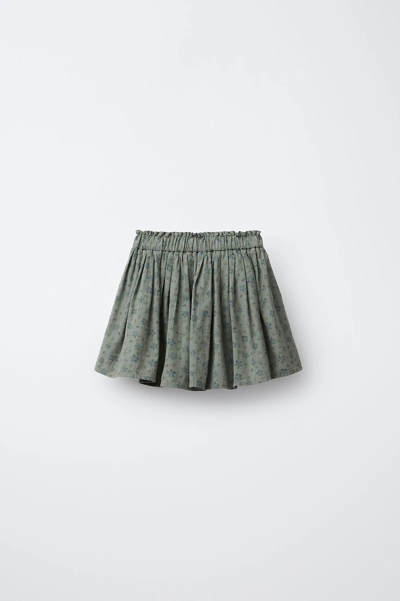 TEXTURED FLORAL SKORT