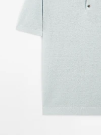 100% linen knit polo shirt