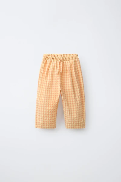 RELAXED GINGHAM PANTS