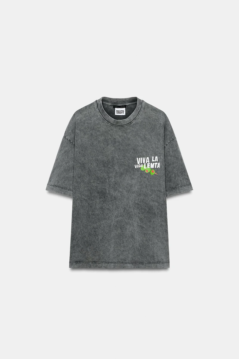 PHILIPPA COULES WASHED EFFECT T-SHIRT