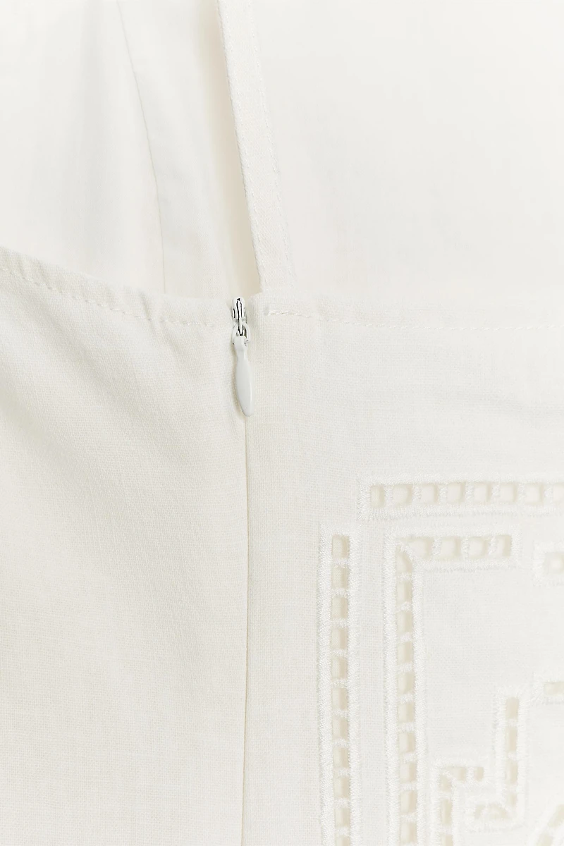 ZW COLLECTION EMBROIDERED LINEN DRESS