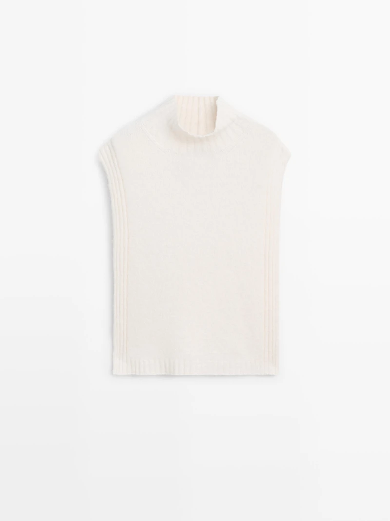 Sleeveless high neck sweater