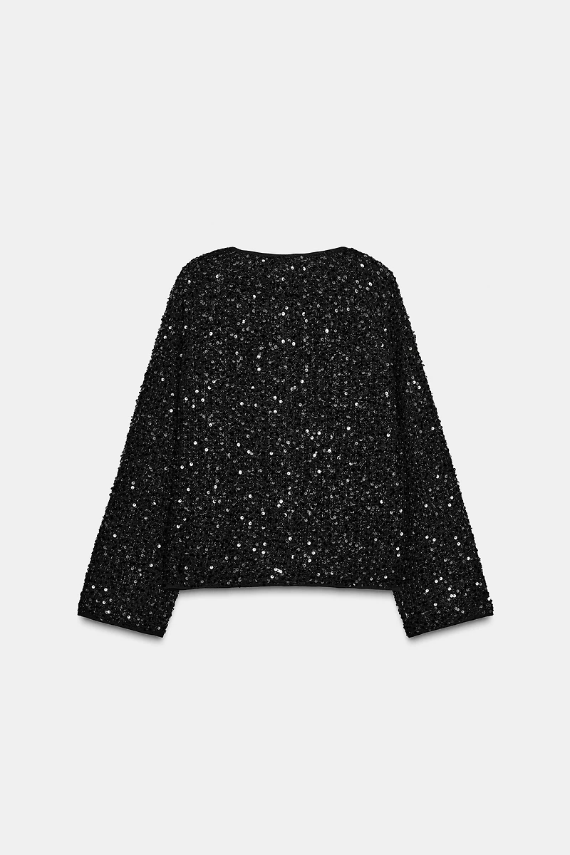 SEQUIN KNIT CARDIGAN