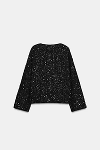 SEQUIN KNIT CARDIGAN