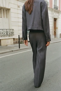 HERRINGBONE STRAIGHT LEG PANTS
