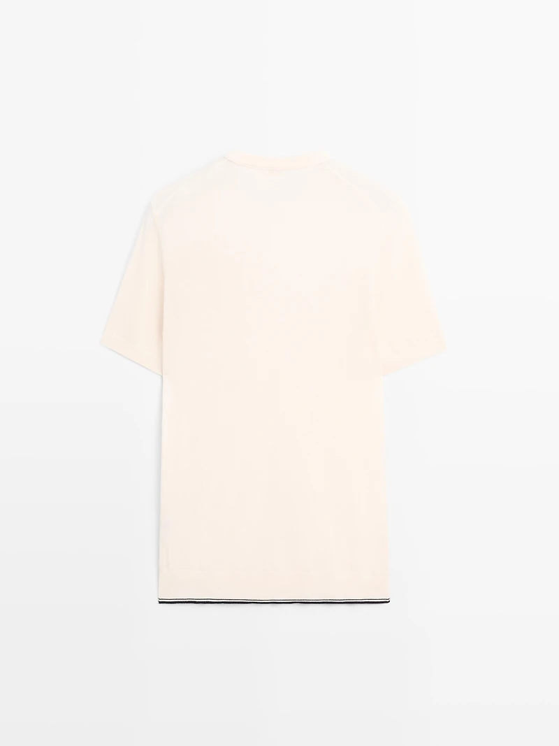 Textured knit short sleeve T-shirt