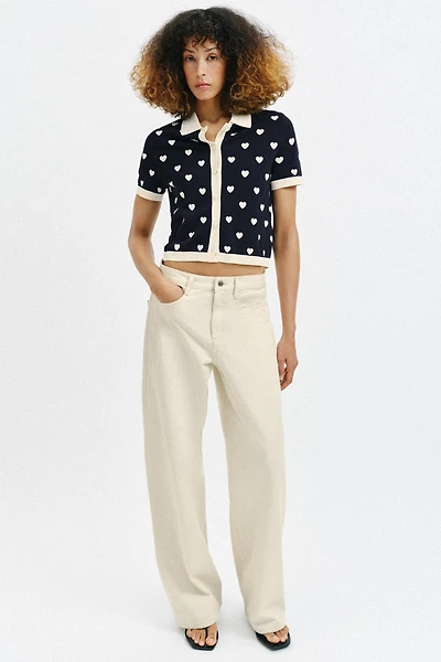 HEART KNIT POLO SHIRT