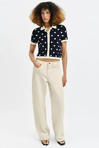 HEART KNIT POLO SHIRT
