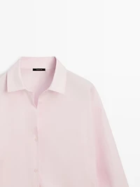 Cotton poplin shirt with dart detail